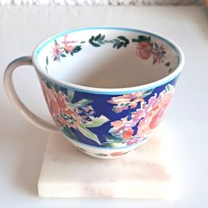 Anthropologie Floral Pink and Blue Teacup Mug